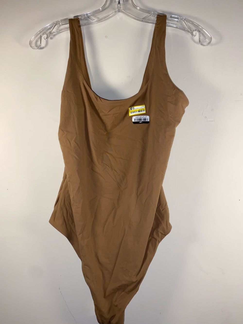 Auden Women’s 4 Way Stretch Tan Tank Bodysuit - Picture 3 of 5